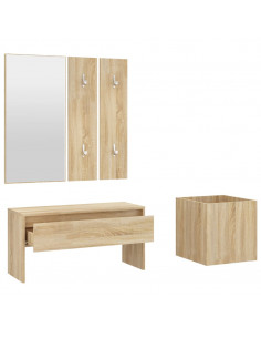 Set di Mobili da Corridoio Rovere Sonoma in Legno Multistrato