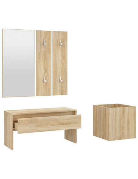 Set di Mobili da Corridoio Rovere Sonoma in Legno Multistrato