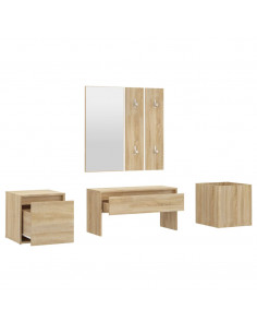 Set di Mobili da Corridoio Rovere Sonoma in Legno Multistrato