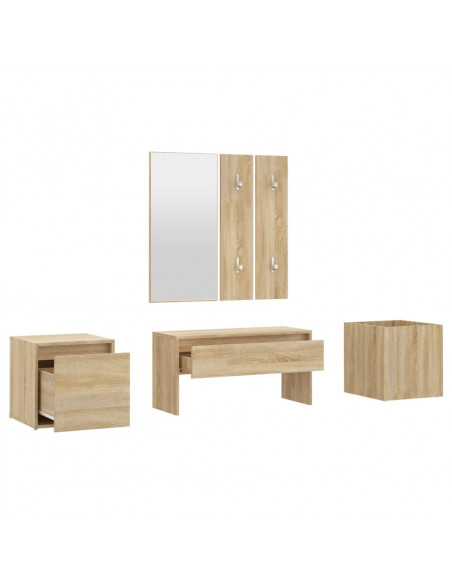 Set di Mobili da Corridoio Rovere Sonoma in Legno Multistrato