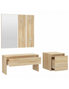 Set di Mobili da Corridoio Rovere Sonoma in Legno Multistrato