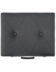 Sgabello con Contenitore 40 cm in Tessuto Grigio Scuro
