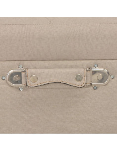 Sgabelli con Contenitore 3 pz in Tessuto Beige