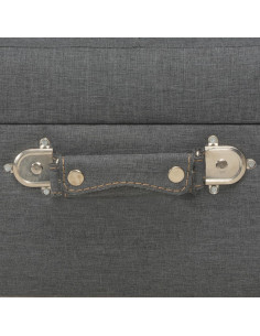 Sgabelli con Contenitore 3 pz in Tessuto Grigio Scuro