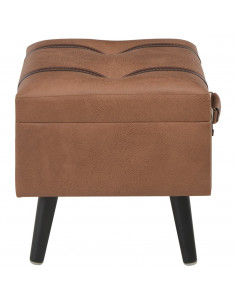 Sgabello con Contenitore 40 cm in Similpelle Marrone