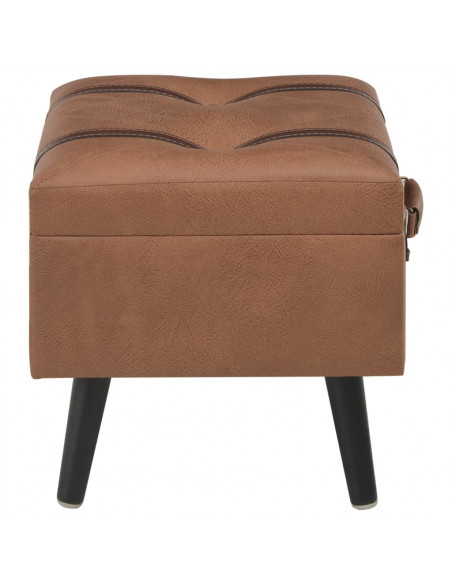 Sgabello con Contenitore 40 cm in Similpelle Marrone