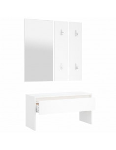 Set di Mobili da Corridoio Bianco in Legno Multistrato