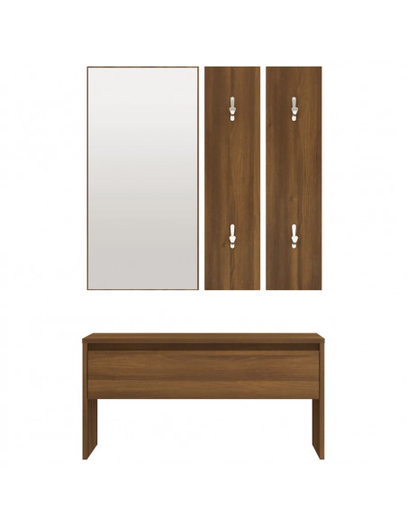 Set di Mobili da Corridoio Rovere Marrone in Legno Multistrato