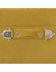 Sgabelli Portaoggetti 3 pz Giallo Senape in Velluto