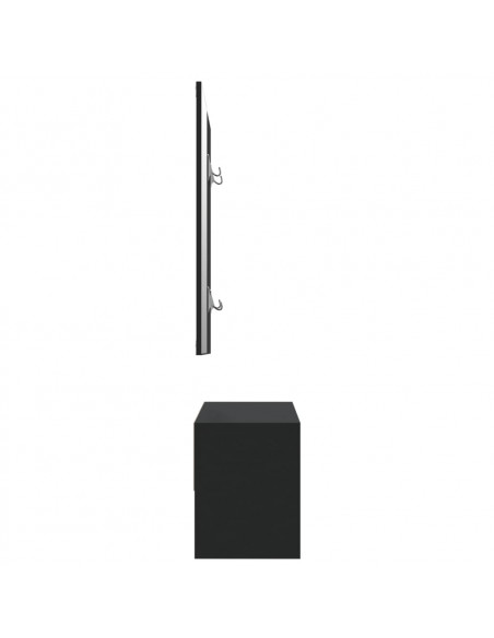Set di Mobili da Corridoio Nero in Legno Multistrato