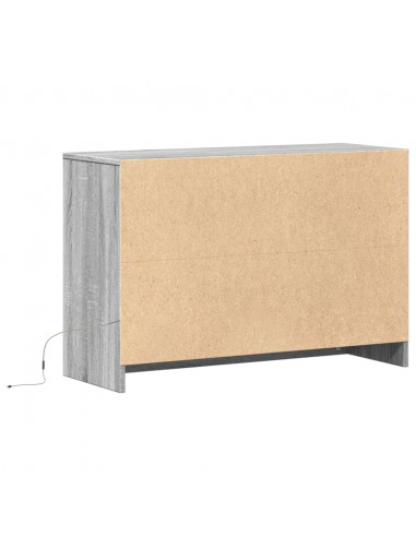 Mobile Porta TV con LED Grigio Sonoma 91x34x61 cm in Truciolato