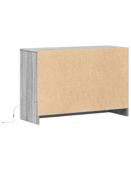 Mobile Porta TV con LED Grigio Sonoma 91x34x61 cm in Truciolato