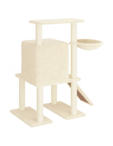 Albero per Gatti con Tiragraffi in Sisal Crema 96,5 cm
