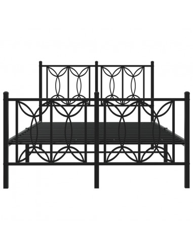 Giroletto con Testiera e Pediera Metallo Nero 120x190 cm