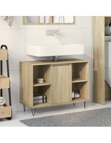 Mobile da Bagno Rovere Sonoma 80x33x60 cm in Legno Multistrato