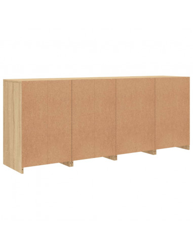 Credenza con Luci LED Rovere Sonoma 164x37x67 cm