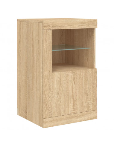 Credenza con Luci LED Rovere Sonoma 164x37x67 cm