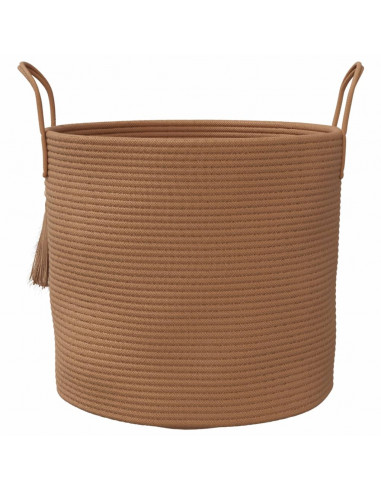 Cestino Portaoggetti Marrone Ø40x35 cm in Cotone