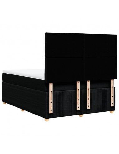 Giroletto a Molle con Materasso Nero 140x190 cm in Tessuto