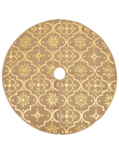 Gonna Albero Natale Raffinata con Calza Gialla Tessuto 90 cm