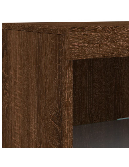 Credenza con Luci LED Rovere Marrone 41x37x100 cm