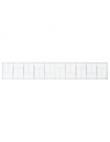 Cesto Gabbione con Copertura 1000x50x150 cm in Ferro Zincato