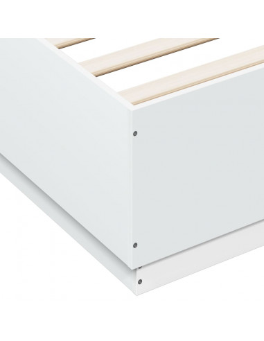 Giroletto con Luci LED Bianco 180x200 cm in Legno Multistrato