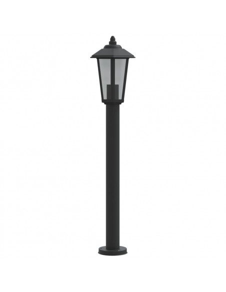 Lampade da Terra per Esterni 3 pz Nere 80 cm in Acciaio Inox