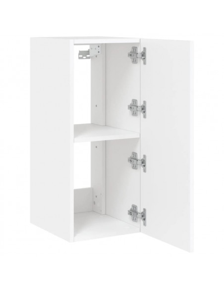 Mobili TV a Parete con Luci LED 2pz Bianchi 30,5x35x70 cm