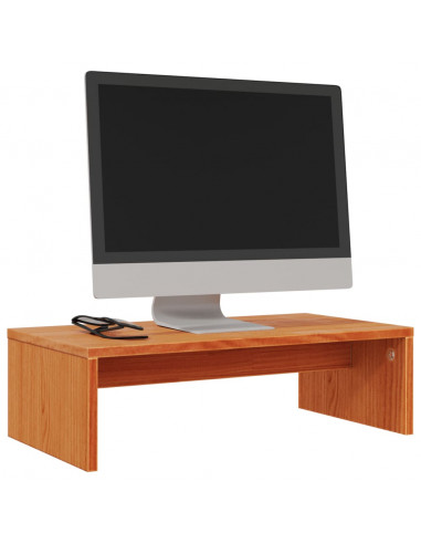 Supporto Monitor Marrone Cera 50x27x15 cm Legno Massello Pino