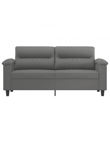 Divano a 2 Posti Grigio Scuro 140 cm in Tessuto Microfibra