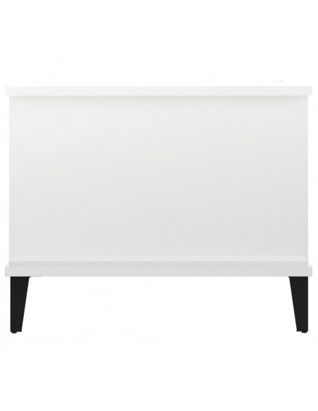 Tavolino da Salotto Bianco Lucido 90x50x40 cm Legno Multistrato