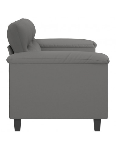 Divano a 2 Posti Grigio Scuro 140 cm in Tessuto Microfibra