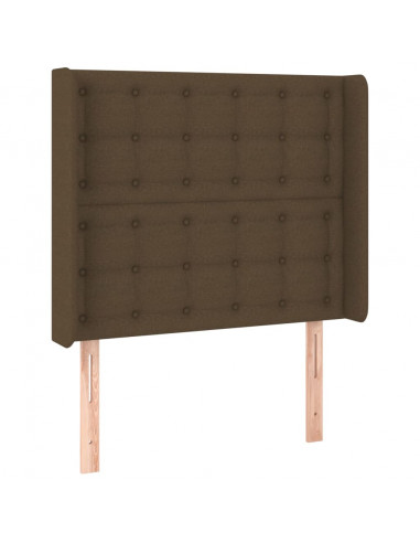 Testiera a LED Marrone Scuro 83x16x118/128 cm in Tessuto