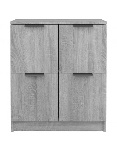 Credenze 2 pz Grigio Sonoma 60x30x70 cm in Legno Multistrato