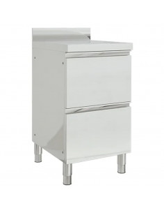 Mobiletto da Cucina Commerciale con 2 Cassetti in Acciaio Inox 2