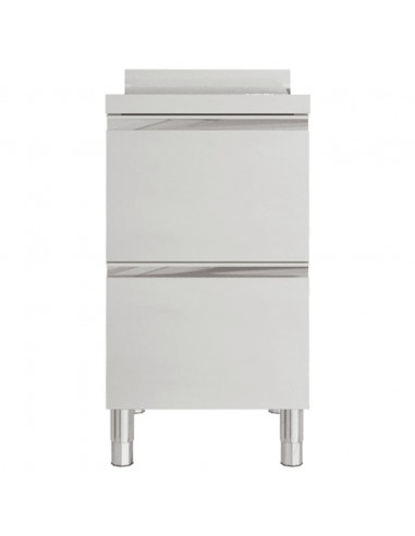 Mobiletto da Cucina Commerciale con 2 Cassetti in Acciaio Inox