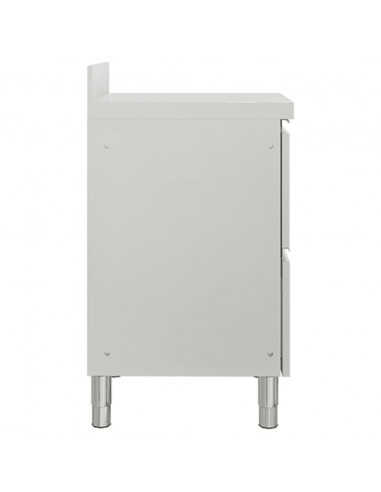 Mobiletto da Cucina Commerciale con 2 Cassetti in Acciaio Inox