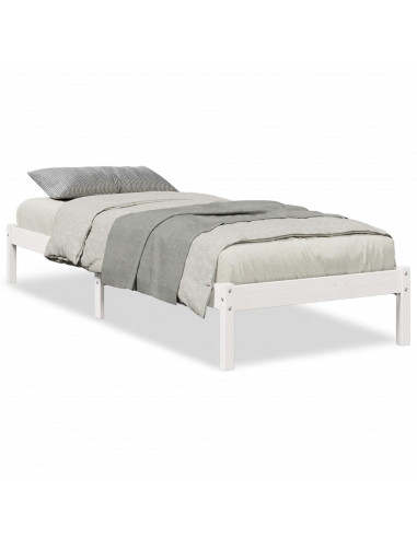 Letto Extra Lungo senza Materasso Bianco 90x210 cm in Pino