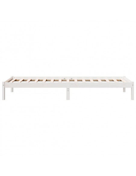 Letto Extra Lungo senza Materasso Bianco 90x210 cm in Pino