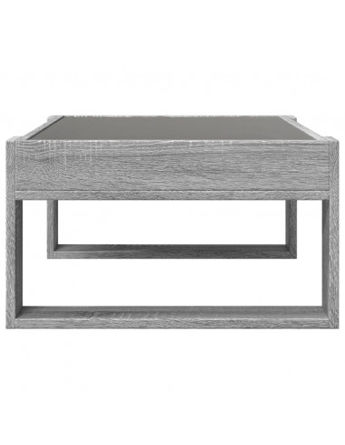 Tavolino da Salotto con LED Infinity Grigio Sonoma 70x53x30 cm