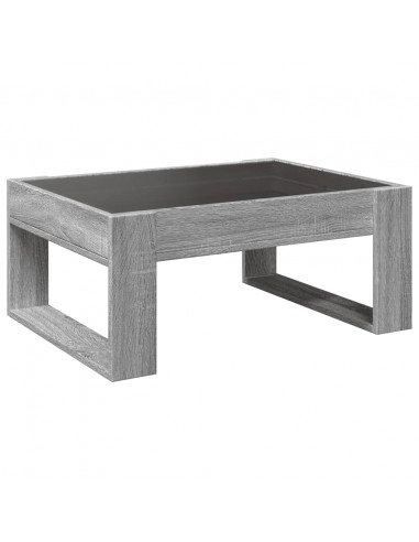 Tavolino da Salotto con LED Infinity Grigio Sonoma 70x53x30 cm