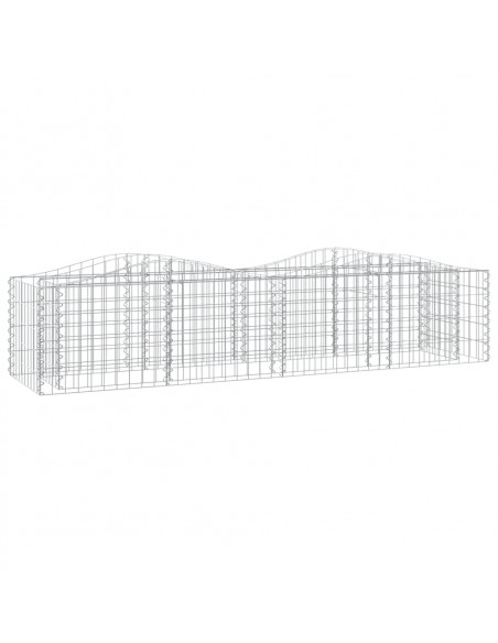 Gabbione ad Arco con Letto Rialzato 200x50x50 cm Ferro Zincato