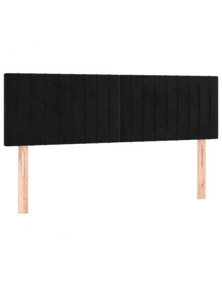 Testiere 2 pz Nere 72x5x78/88 cm in Velluto