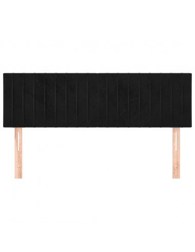 Testiere 2 pz Nere 72x5x78/88 cm in Velluto
