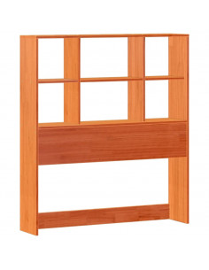 Letto Libreria senza Materasso Marrone Cera 90x190 cm in Pino 2