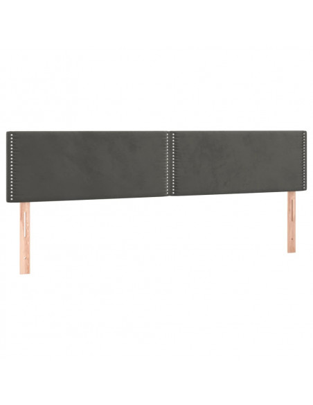 Testiera 2 pz Grigio Scuro 80x5x78/88 cm in Velluto