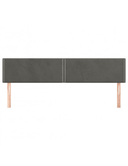 Testiera 2 pz Grigio Scuro 80x5x78/88 cm in Velluto
