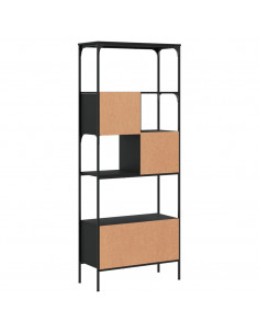 Libreria a 5 Ripiani Nera 76x33x188,5 cm in Legno Multistrato 2