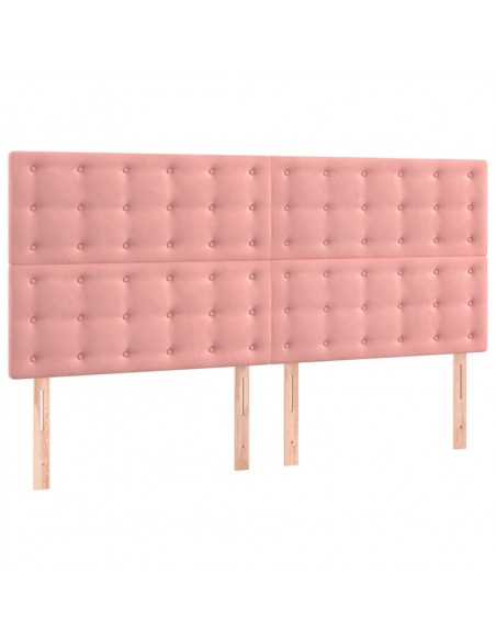 Testiera 4 pz Rosa 90x5x78/88 cm in Velluto